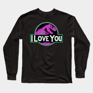 Barney - Jurassic Park Logo Parody - "I Love You, You Love Me" Long Sleeve T-Shirt